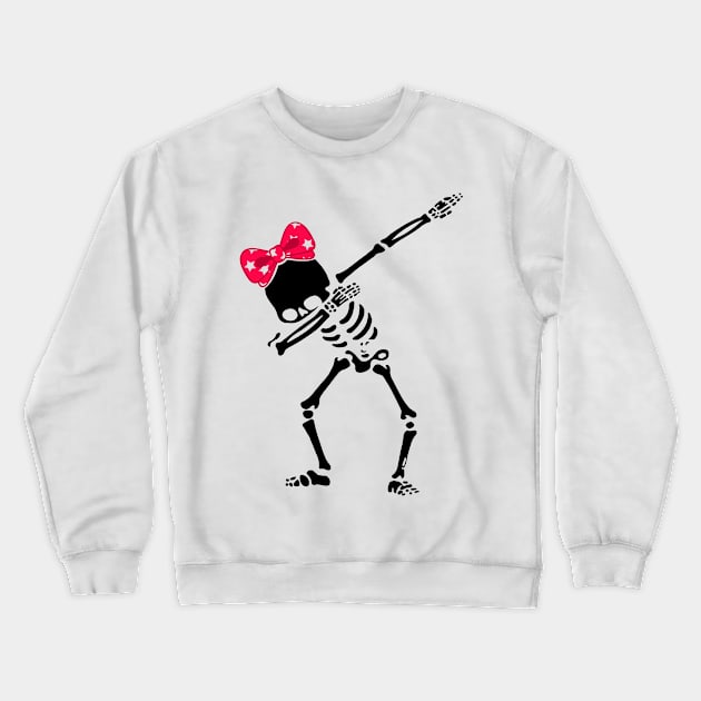 Dabbing skeleton girl, Dabbing skeleton, Dab Crewneck Sweatshirt by Sapfo